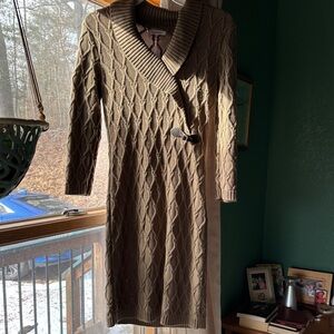 Calvin Klein Cable Knit Wrap Dress